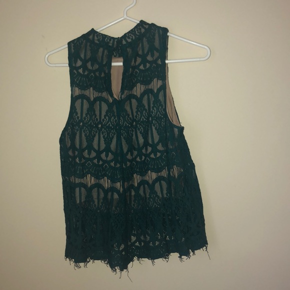 Green lace top - Picture 2 of 2